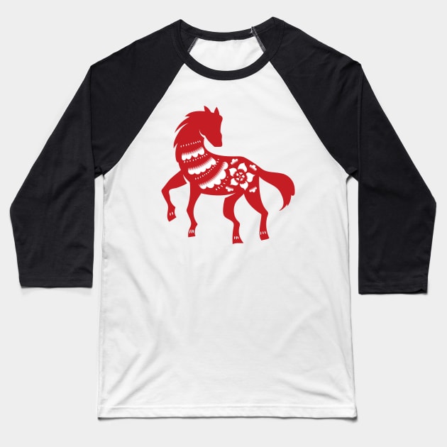 Horse Roses Baseball T-Shirt by rayanammmar